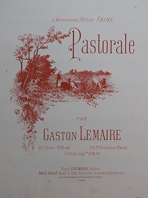 Imagen del vendedor de LEMAIRE Gaston Pastorale Piano ca1893 a la venta por partitions-anciennes