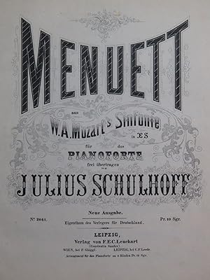 Immagine del venditore per SCHULHOFF Julius Menuet aus Mozart's Sinfonie Piano XIXe venduto da partitions-anciennes