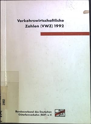 Bild des Verkufers fr Verkehrswirtschaftliche Zahlen (VWZ) 1992 zum Verkauf von books4less (Versandantiquariat Petra Gros GmbH & Co. KG)