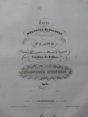 Seller image for HNTEN Franois Tyrolienne de Mercadante op 51 Piano ca1835 for sale by partitions-anciennes