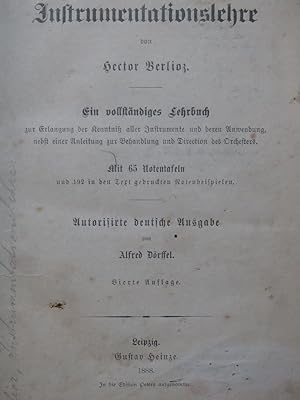 BERLIOZ Hector Instrumentationslehre 1888