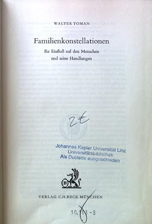 Imagen del vendedor de Familienkonstellationen : Ihr Einfluss auf den Menschen und seine Handlungen. a la venta por books4less (Versandantiquariat Petra Gros GmbH & Co. KG)