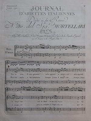 MORTELLARI Michele Per te sola O mia speransa Chant Orchestre 1790