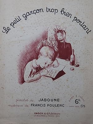 POULENC Francis Le petit garçon trop bien portant Chant Piano 1937
