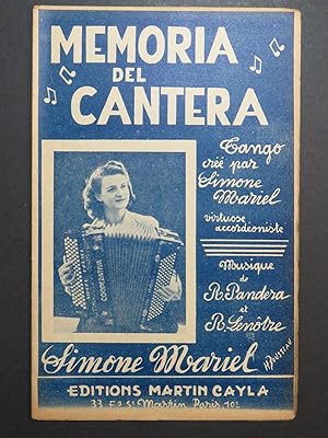 Bild des Verkufers fr Memoria del Cantra R. Pandera R. Lentre Accordon zum Verkauf von partitions-anciennes