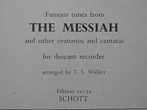 Famous Tunes from The Messiah and other oratorios Flûte à bec Recorder 1950