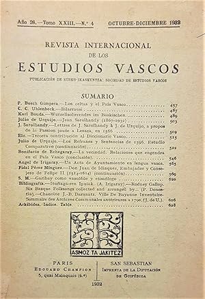 REVISTA Internacional de los estudios vascos. Año 26. Tomo XXIII. N.º 4.