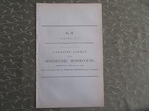 Cadastre abrégé #36 de la Seigneurie Bonsecours possédée par L. Noël, Ecuyer, et autres, procédés...