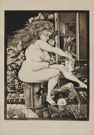 Bild des Verkufers fr o.T. Originalradierung, eigenhndig "Probedruck Richard Matouschek 1960". 48,5 x 33,5 cm (Blatt). zum Verkauf von Georg Fritsch Antiquariat