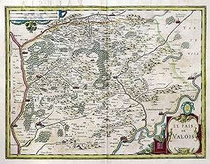 Kupferstich- Karte, b. J. Janssonius, "Le Pais de Valois.".