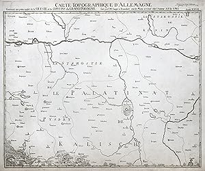 Kupferstich- Karte, b. I. W. Iaeger, "Carte topographique D'Allemagne Contenant une petite anglet...