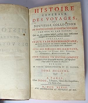 Bild des Verkufers fr Bd. 16: Histoire generale des voyages, ou nouvelle Collection de toutes les relations de Voyages par mer et par terre. zum Verkauf von Antiquariat Clemens Paulusch GmbH