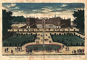 Teilansicht, Schloss - Garten, "Veue et perspectiue du vieux Château de St. Germain en Laye du co...