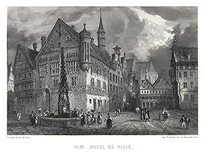 Bild des Verkufers fr Ta., Rathaus, i. Vgr. Marktbrunnen, "Ulm, Hotel de Ville". zum Verkauf von Antiquariat Clemens Paulusch GmbH