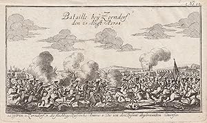 Bild des Verkufers fr Darstellung der Schlacht, "Bataille bey Zorndorf d. 25. Aufg. A 1758". zum Verkauf von Antiquariat Clemens Paulusch GmbH
