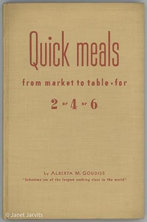 Seller image for Quick Meals From Market To Table For Two Or Four Or Six. for sale by cookbookjj
