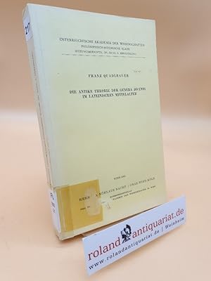 Bild des Verkufers fr Die antike Theorie der genera dicendi im lateinischen Mittelalter / Franz Quadlbauer / Sitzungsberichte ; Bd. 241, Abh. 2 zum Verkauf von Roland Antiquariat UG haftungsbeschrnkt