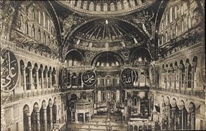 Bild des Verkufers fr Ansichtskarte / Postkarte Konstantinopel Istanbul Trkei, Intrieur de Ste. Sophie, Hagia Sophia, Innenansicht zum Verkauf von akpool GmbH