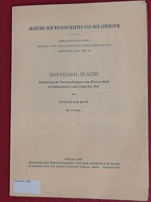 Dionysiaké teleté (Dionysiake telete). Archäologische Untersuchungen zum Dionysoskult in hellenis...