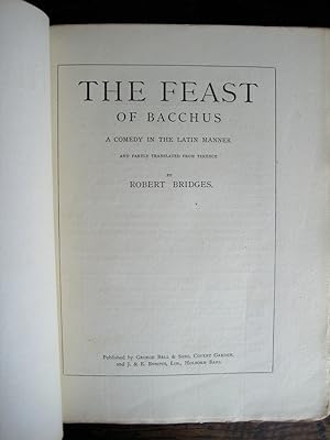 The Feast of Bacchus: a comedy in the Latin manner and partly translated by Terence. (Plays by Ro...