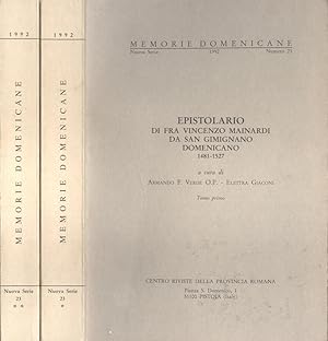 Seller image for Epistolario di Fra Vincenzo Mainardi da San Gimignano domenicano Tomo I - II 1481 - 1527 for sale by Biblioteca di Babele