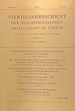 Immagine del venditore per Vierteljahrsschrift der Naturforschenden Gesellschaft in Zrich. Unter Mitwirkung von H. Fischer, F. Stssi und H. Zollinger. venduto da Logo Books Buch-Antiquariat