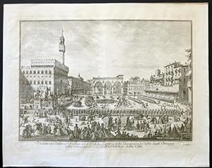 Veduta del Palazzo Vecchio del P. D. della Loggia e della Piazza con la Festa degli Omaggi nella ...