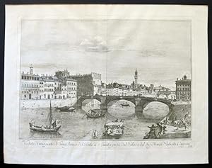 Veduta di una parte di Lung'Arno e del Ponte a S. Trinita, presa dal Palazzo del Sig.r March: Rub...
