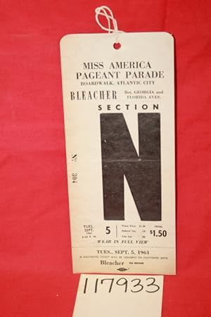 Image du vendeur pour Miss America Pageant Parade Ticket Tuesday September 5, 1961 mis en vente par Princeton Antiques Bookshop