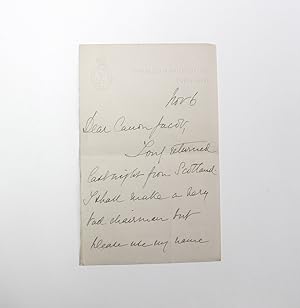 Seller image for An Original Letter Headed Paper from the Commanding Chief Portsmouth and Signed by Admiral of the Fleet Richard James Meade, 4th Earl of Clanwilliam for sale by Lasting Words Ltd