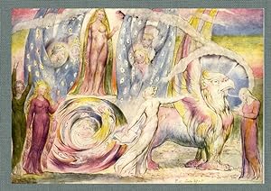 BEATRICE ADDRESSING DANTE FROM THE CAR,VINTAGE WATER COLOR PRINT