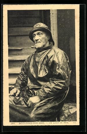 Bild des Verkufers fr Ansichtskarte Boulogne-sur-Mer, Un Loup de Mer, Alter Seewolf zum Verkauf von Bartko-Reher