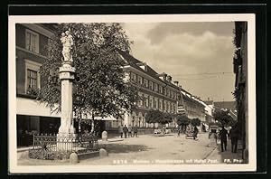 Ansichtskarte Murnau, Hauptstrasse mit Hotel Post