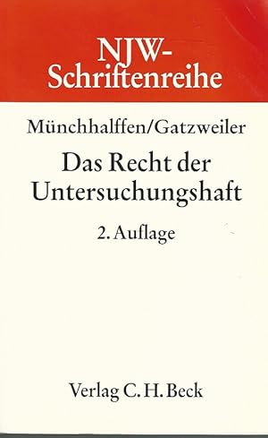 Bild des Verkufers fr Das Recht der Untersuchungshaft. Neue juristische Wochenschrift / Schriftenreihe der Neuen juristischen Wochenschrift ; Bd. 30. zum Verkauf von Lewitz Antiquariat