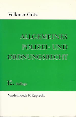 Bild des Verkufers fr Allgemeines Polizei- und Ordnungsrecht. zum Verkauf von Lewitz Antiquariat