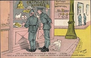 Künstler Ansichtskarte / Postkarte Jarry, A. P., Soldatenleben, Französische Soldaten, Pinkelnder...