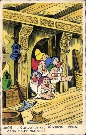 Künstler Ansichtskarte / Postkarte Walt Disney, Schneewittchen und die sieben Zwerge, Snow White