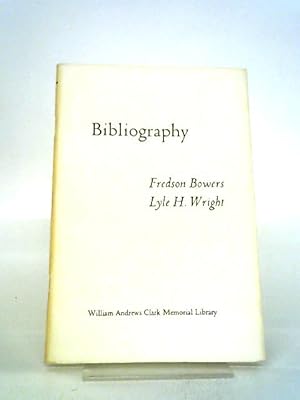 Immagine del venditore per Bibliography: Papers Read At A Clark Library Seminar, May 7, 1966. venduto da World of Rare Books