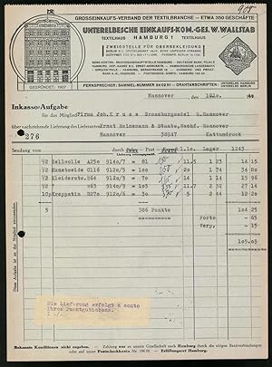 Rechnung Hannover 1940, Unterelbsche Einkaufs-Kom.-Ges. W. Wallstab, Ansicht der Verkaufshausfront