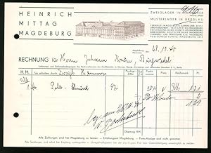 Rechnung Magdeburg 1940, Textilgrowarenhandlung Heinrich Mittag, Blick auf das Werk