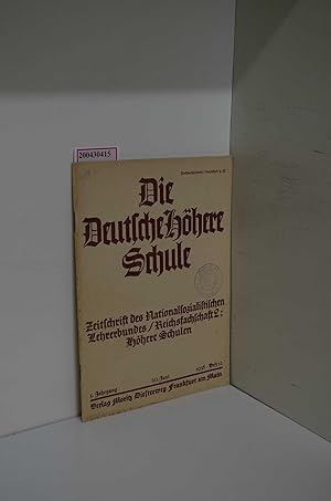 Seller image for Die Deutsche hhere Schule. Heft 12 1938 for sale by ralfs-buecherkiste