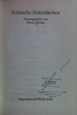 Seller image for Politische Systemkrisen. Neue wissenschaftliche Bibliothek ; 65 : Soziologie for sale by books4less (Versandantiquariat Petra Gros GmbH & Co. KG)