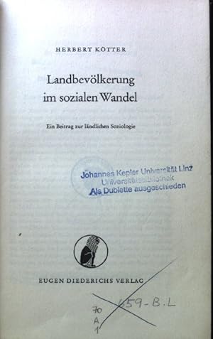 Immagine del venditore per Landbevlkerung im sozialen Wandel. venduto da books4less (Versandantiquariat Petra Gros GmbH & Co. KG)