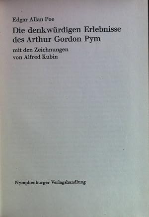 Bild des Verkufers fr Die denkwrdigen Erlebnisse des Arthur Gordon Pym. zum Verkauf von books4less (Versandantiquariat Petra Gros GmbH & Co. KG)