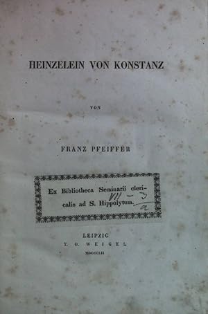 Bild des Verkufers fr Heinzelein von Konstanz. zum Verkauf von books4less (Versandantiquariat Petra Gros GmbH & Co. KG)