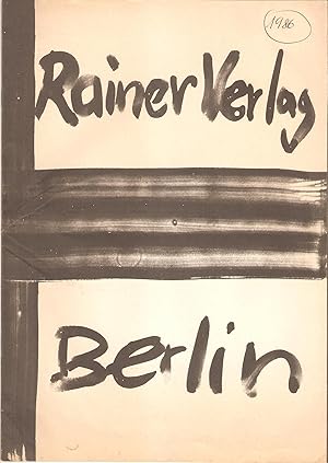 Bild des Verkufers fr Rainer Verlag Berlin - 20 Jahre 1966-1986 (groformatiger Verlagsprospekt) zum Verkauf von Antiquariat Andreas Schwarz