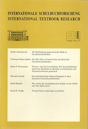 Image du vendeur pour Internationale Schulbuchforschung 27. Jhg. 2005 , Heft 3 mis en vente par Antiquariat Jterbook, Inh. H. Schulze