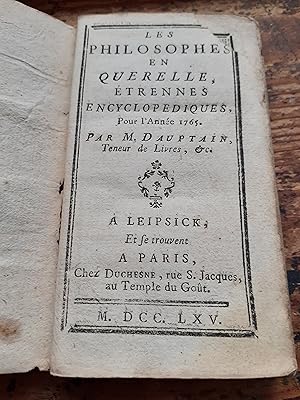 les philosophes en querelle étrennes encyclopédiques