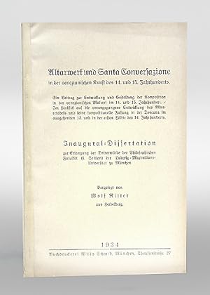 Altarwerk und Santa Conversazione in der venezianischen Kunst des 14. und 15. Jahrhunderts. Inaug...