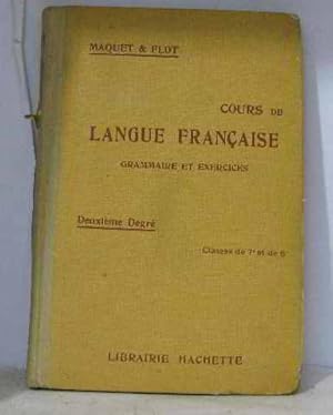 Seller image for Cours en langue franaise grammaire et exercices deuxime degr classes de 7me et de 6me for sale by Ammareal